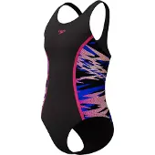 Speedo Hyperboom Splice Muscleback Swimsuit Noir 10 Years Fille