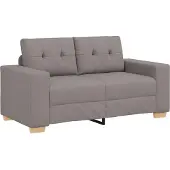 vidaXL Ensemble de canapés 2 pièces avec coussins Tissu Taupe