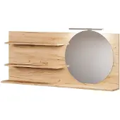 Vicco Miroir étagère Avena Chêne 120x50cm avec 3 compartiments ouverts, Model 58562
