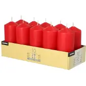 Papstar Bougies piliers, 40 mm, rouge, paquet de 10 Diamètre : 40 mm, Hauteur : 90 mm, Durée de combustion (10 pcs)