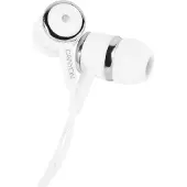 Canyon - Ecouteurs stéréo intra-auriculaires avec microphone, couleur blanche, cne-cepm01 W, Inclus : 3 tailles d'embouts en silicone, Compatible avec tous les appareils