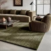 Studio Clarice Tapis en laine – Leone Vert | 120x170cm | Rectangulaire | Pile courte