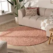 NATURL. Tapis rond en laine - Feline Terracotta | Ø 120cm | Rond | Tissage plat