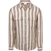 Supply & Co Polo Overshirt Rayé Marron