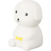 FISCHER&HONSEL GMBH easy ! by FHL 850437 Lampe de table Leo Silicone blanc chiot, fonctionnement sur batterie, câble USB, mode d'extinction réglable