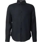 Superdry pour homme. M4011103A Chemise Riviera en lin marine (S), Casuel, Classique, Manche longue