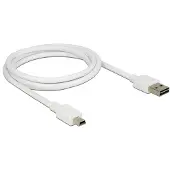 DeLOCK Easy - Câble USB - USB (M) reversible pour mini USB type B (M) - USB 2.0 - 1 m - blanc