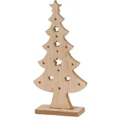 Saska Garden Sapin de Noël décoratif en bois avec étoile - 32 cm