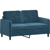 vidaXL Ensemble de canapés 3 pièces avec coussins bleu velours