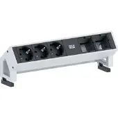 Bachmann DESK 2 - Bâti de prises - entrée, entrée GST18 - raccords de sortie : 3 - cordon 20cm - Allemagne - noir, blanc, RAL 9010 (902.201)