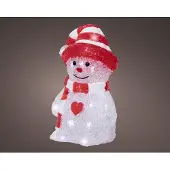 Detexpol Autres marques Décoration LED Bonhomme de neige 13,3x16,8x25,2 cm Acrylique rouge blanc