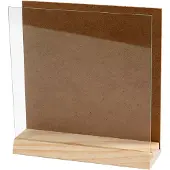 Creativ Company Assiette 3D en bois avec verre, 15x15cm