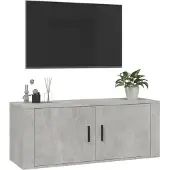 vidaXL Armoire TV murale gris béton 100x34,5x40 cm