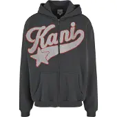 Karl kani Veste de survêtement gris foncé / rouge / blanc