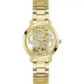 GUESS Montre à affichage analogique 'Quattro Clear' or