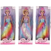 Fleur Poupée Princesse Arc-en-ciel 2 assorti | 4 pièces