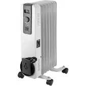 Neo Tools Radiateur à huile 1500W - Radiateur électrique à 7 ailettes, 3 niveaux de chauffage, thermostat réglable, protection contre la surchauffe et roulettes