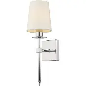 Light Prestige Applique murale Casoli chromée écru 1xE14x40W en métal, dimensions : 35,2 x 10,6 x 12 cm, IP20,