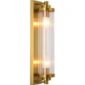Light Prestige Applique murale Lorenzo dorée et transparente, 2xE14x40W, verre, dimensions : 42x8x8 cm, IP20,