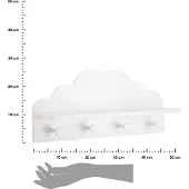 Atmosphera Douceur Patère à 4 crochets nuage - Blanc