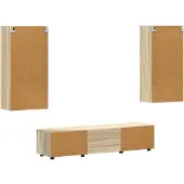 vidaXL Ensemble de meubles TV avec étagère FLORIN, 3 pièces, en bois d'ingénierie chêne Sonoma
