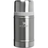 Stanley The Legendary Food Jar 24oz, Stainless Steel Ash 10-11350-0033 récipient alimentaire avec bouchon à vis et gobelet, 700 ml