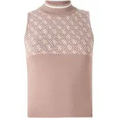 GUESS Tops en tricot 'LISE' beige foncé / blanc