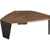 ANGEL CERDA SL Angel Cerdá Table basse asymétrique en noyer et PVC noir 2136