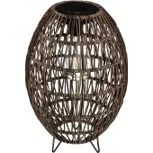 Atmosphera Lanterne solaire, tressée, Ø 21 cm, marron