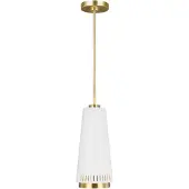 Elstead Lighting Lampe suspendue Carter laiton et blanc 1xE27 60W Feiss