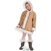 Creaciones Llopis Eskimo Girl Costume Beige 9-11 Years Enfants