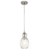 Kichler Suspension Riviera, nickel brossé, 1xE27x60W, métal, dimensions : 217,9 x 15,2 x 15,2 cm, IP20,