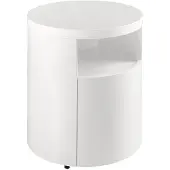 Angel Cerdá Table de chevet ronde en bois blanche
