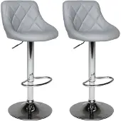 Happy Garden Lot de 2 tabourets de bar gris JASPER