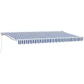 vidaXL Cadre de store bleu et blanc 350 x 200 cm