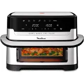 Moulinex Dual Easy Fry Flex EZ922DF0 friteuse Double 9 L Autonome 2700 W Friteuse d’air chaud Noir, Acier inoxydable