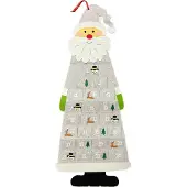 Saska Garden Calendrier de l'Avent Père Noël gris - Calendrier de l'Avent élégant pour Noël