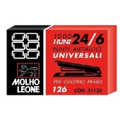 Molho Leone Agrafeuses universelles 126 24/6 argent 10000 pièces pour le bureau
