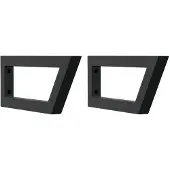 Syfax Supports d'étagères pour lavabo 2 pcs noir trapèze acier
