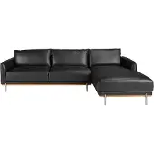 ANGEL CERDA SL Angel Cerdá Chaise longue droite Canapé en cuir noir 6197