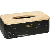 5 Five Boite à mouchoirs moderne avec couvercle en bois
