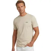 BOSS 50506373 Green Short Sleeve T-shirt Beige 3XL Homme