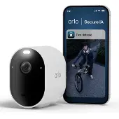 Arlo Caméra de surveillance Pro 6 2K+, caméra de sécurité IP, intérieur et extérieur, filaire et sans fil, 7,5 m, compatible avec Amazon Alexa et Google Assistant, version Auto