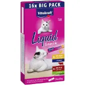 Vitakraft Liquid Snack au poulet et au bœuf pour chat multipack snack pour chat (16 x 15 g)