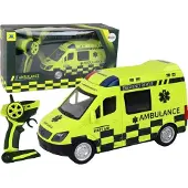 Lean Toys Ambulance jaune télécommandée avec lumières