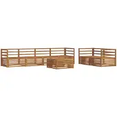 vidaXL Ensemble de canapés d'extérieur 7 pièces en bois massif d'acacia naturel