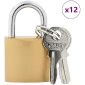 vidaXL U Lock avec Clés 12 pcs Laiton Fer