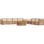 vidaXL Ensemble de canapés d'extérieur 8 pièces en bois massif d'acacia naturel