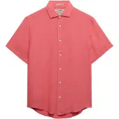 Superdry Riviera Linen Short Sleeve Shirt Rose 3XL Homme