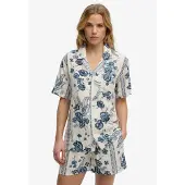 Superdry Beach Printed Short Sleeve Shirt Blanc M Femme